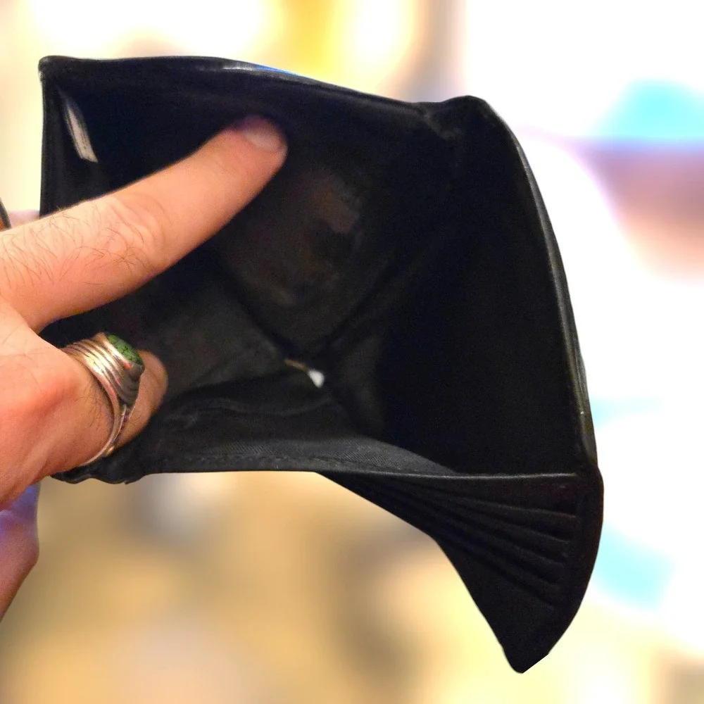 Harley Davidson Wallet Biker Motorcycle Black Leather Metal Logo Bifold GUC Moto